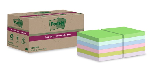 [1406928] Bloc-mémos Post-it 622 RSS12COL 47,6x47,6mm couleurs assorties 12 pièces