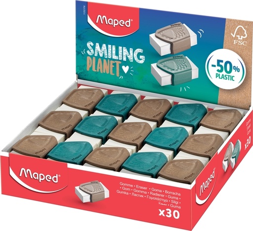 [1406872] Gomme Maped Smiling Planet présentoir 30 pièces