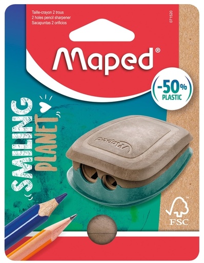 [1406877] Puntenslijper Maped Smiling Planet 2-gaats