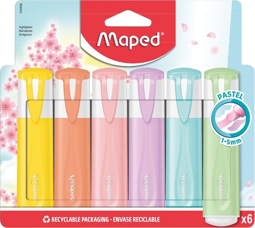 [1406879] Surligneur Maped set 6 couleurs pastel