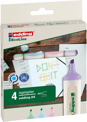 [1420204] Markeerstift edding 24 EcoLine pastel assorti set à 4 stuks