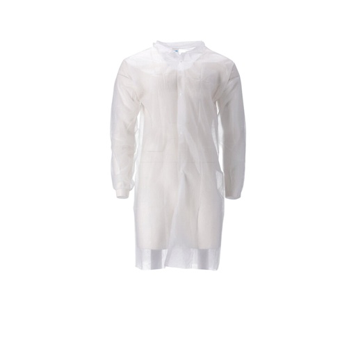 [1406944] Blouse visiteur CMT PP non-tissé longue bouton pression 104cm XL blanc 100 pièces