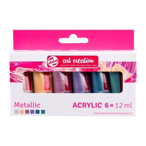 [1420269] Acrylverf Talens Art Creation Metallic 12ml set à 6 kleuren