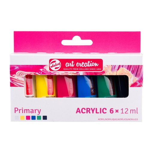[1420276] Peinture acrylique Talens Art Creation Primary 12ml set 6 couleurs