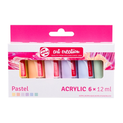 [1420286] Peinture acrylique Talens Art Creation Pastel set 6 couleurs 12ml