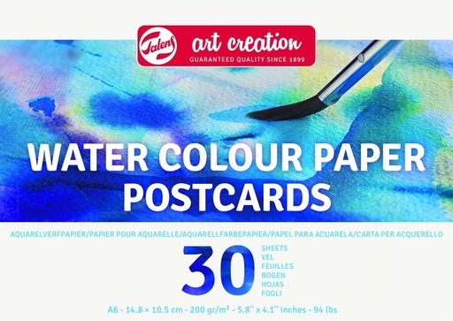 [1420289] Aquarelverfpapier Talens Art Creation 30 vel 200gr 148x105mm blauw