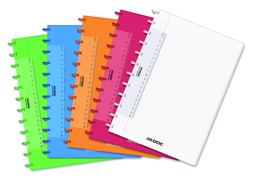 [264497] Cahier ADOC A4 ligné 144 pages 90g PP assorti