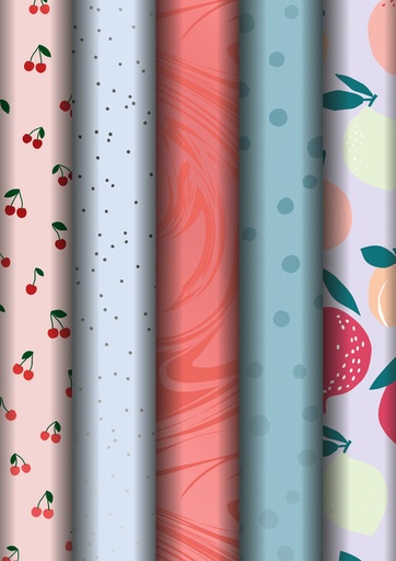 [1420502] Inpakpapier Stewo Fresh Patterns 200x70cm assorti