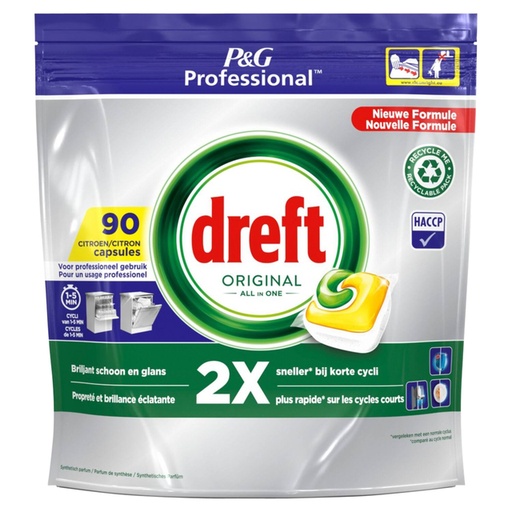 [1421447] Vaatwastabletten Dreft All-in-1 professional lemon 90 stuks