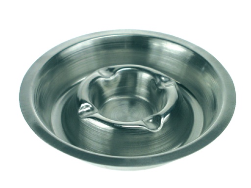 [393080] Asbak metaal verchroomd 170mm RVS stapelbaar