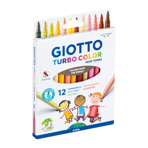 [1406740] Feutre Giotto Turbo Color Skin Tones 12 pièces