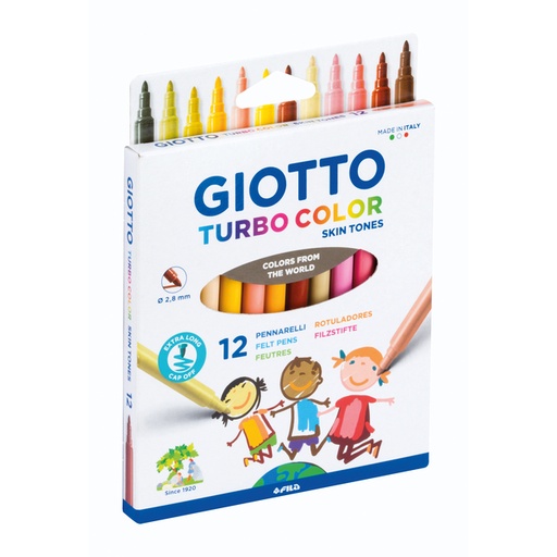 [1406740] Feutre Giotto Turbo Color Skin Tones 12 pièces