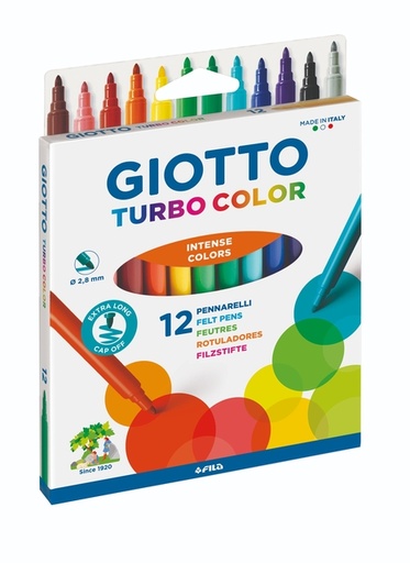 [1406742] Viltstift Giotto Turbo Color set à 12 kleuren