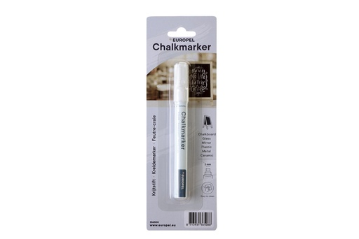 [1420631] Marqueur craie Europel 3mm blanc blister 1 pièce