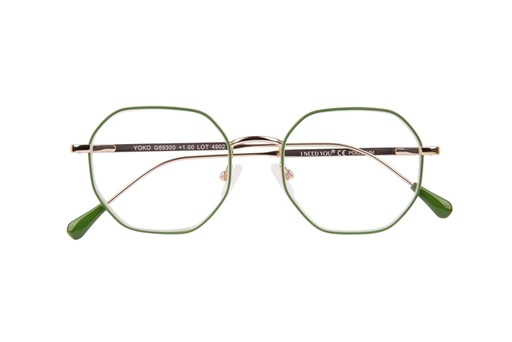 [1420248] Lunettes de lecture I Need You +3.00 dpt Yoko vert-or