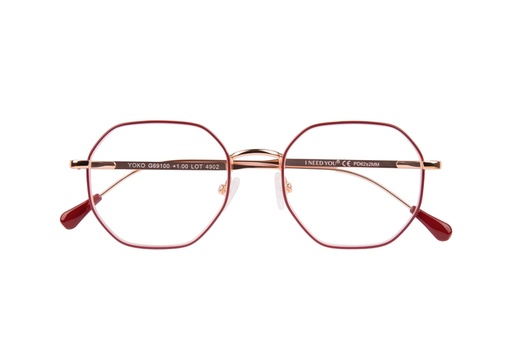 [1420254] Lunettes de lecture I Need You +1.00 dpt Yoko rouge-cuivre