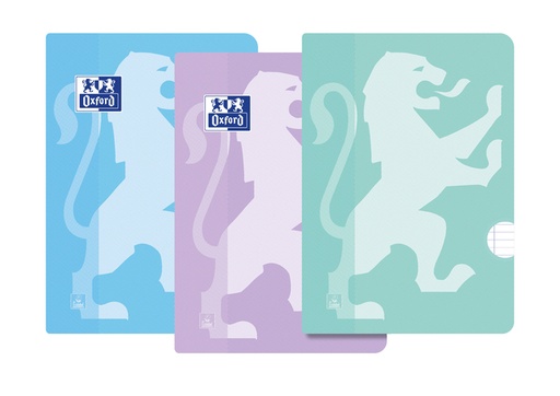 [1420113] Cahier Oxford School A4 ligné 72 pages 80g pastel assorti 3 pièces