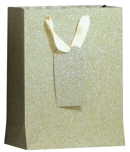 [1421932] Cadeautas IG Group Goud glitter 175x98x229mm