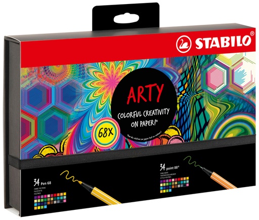 [1421989] Fineliner STABILO point 88 & Pen 68  Arty creative ass luxe box 68st