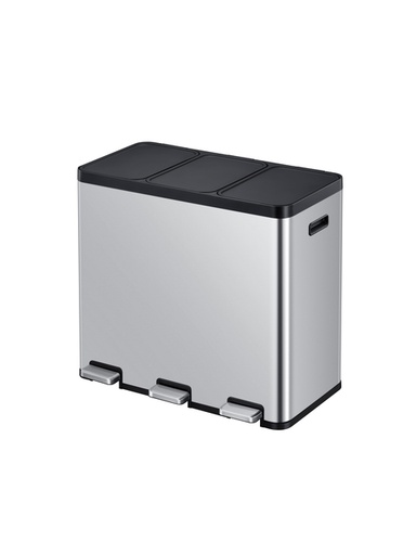 [1421902] Poubelle à pédale EKO Essential Recycler Tri sélectif 3x 20L inox