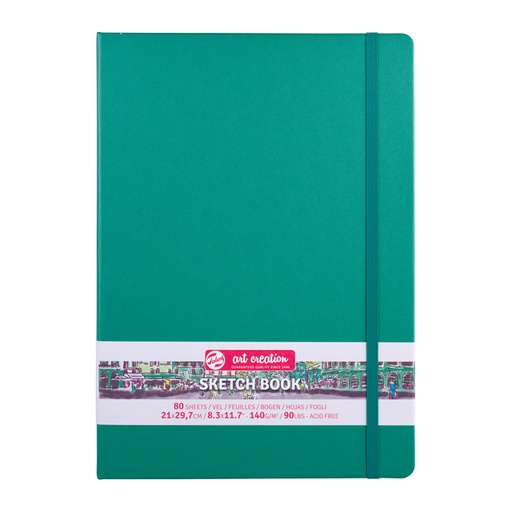 [1407028] Carnet de croquis Talens Art Creation 210x297mm 140g 80 feuilles vert forêt