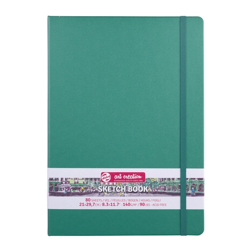 [1407028] Schetsboek Talens Art Creation 80 witte vellen 140gr 210x297mm woudgroen
