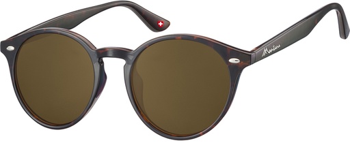 [1420315] Lunettes de soleil Montana Turtle verre rond brun
