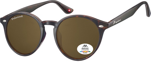 [1420326] Lunettes de soleil Montana Turtle verre rond brun polarisé
