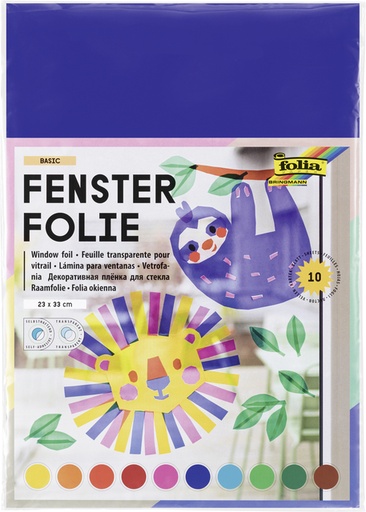 [1407614] Film vitrail Folia 23x33cm set 10 couleurs