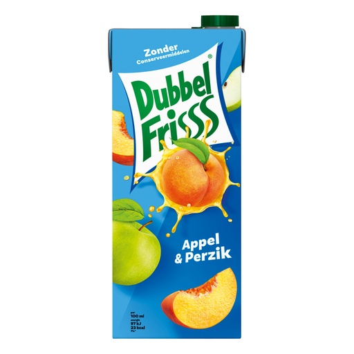 [1422332] Fruitdrank DubbelFrisss appel perzik pak 1500ml