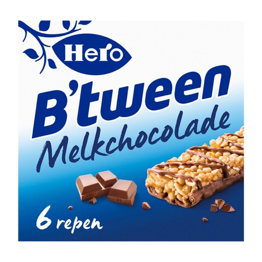 [1422340] Barre de céréales Hero B''tween chocolat au lait 6 paks barre 25g