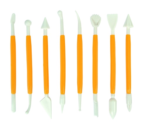 [1422319] Spatule à modeler Conda plastique 15cm set 8 pièces