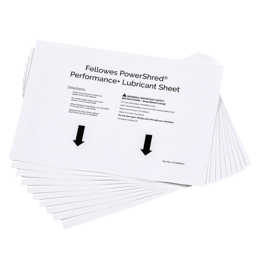 [1419340] Feuilles de lubrification destructeur Fellowes Powershred Performance+ 10 feuilles