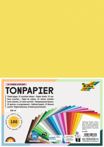 [1407618] Papier teinté Folia A4 100 feuilles couleurs basiques