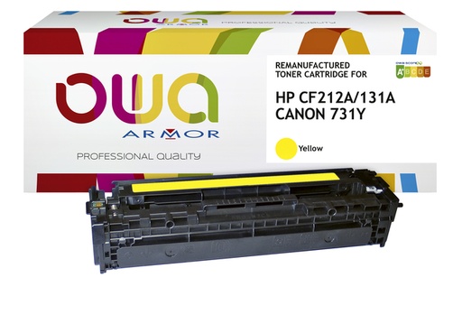 [1422203] Cartouche toner OWA alternative pour HP CF212A jaune