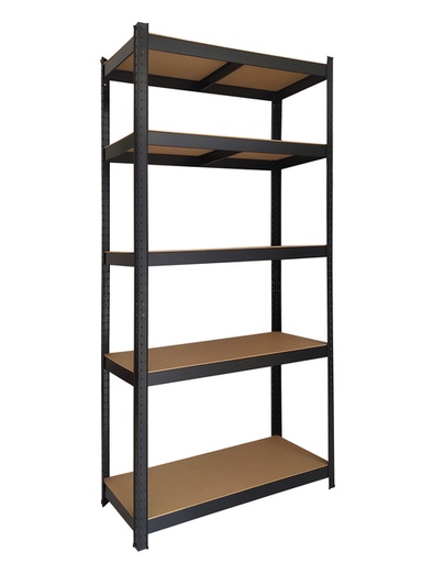 [1421706] Rayonnage BRASQ 5 étagères 90x40x180cm SU175 max 875kg noir