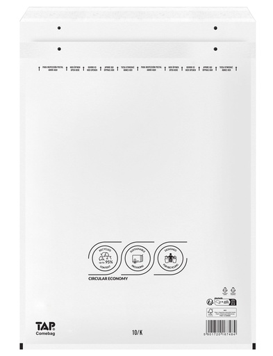 [1421559] Enveloppe à bulles TAP Comebag n°20 370x480mm blanc 100 pièces