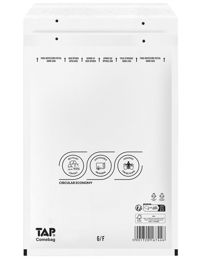 [1421564] Enveloppe à bulles TAP Comebag n°16 240x350mm blanc 100 pièces