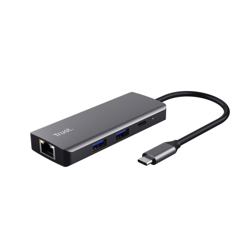 [1421760] Adapter Trust DALYX 6-in-1 USB-C multipoort grijs