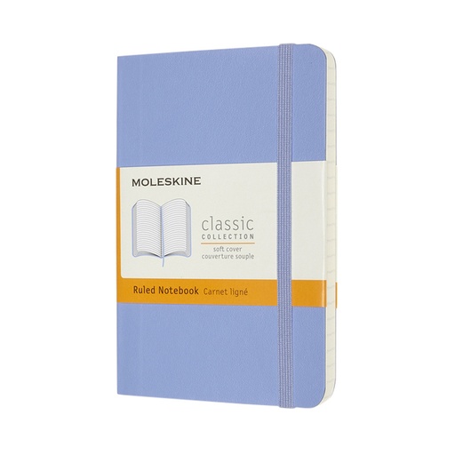 [1422869] Carnet Moleskine Pocket 90x140mm ligné couverture souple bleu hortensia