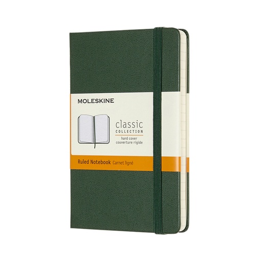 [1422870] Carnet Moleskine Pocket 90x140mm ligné couverture rigide vert myrte