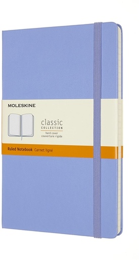 [1422871] Carnet Moleskine large 130x210mm ligné couverture rigide bleu hortensia