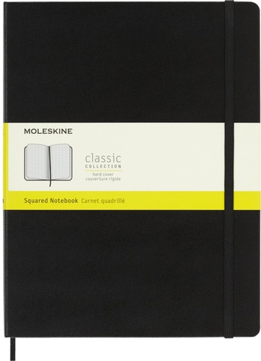 [1422875] Carnet Moleskine XL 190x250mm carreau 5x5 couverture rigide noire