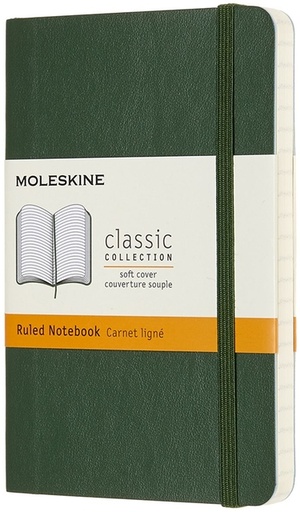 [1422879] Carnet Moleskine Pocket 90x140mm ligné couverture souple vert myrte