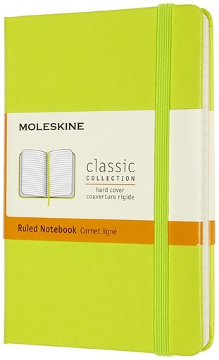 [1422880] Carnet Moleskine Pocket 90x140mm ligné couverture rigide vert citron