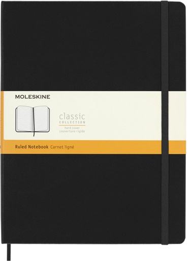 [1422882] Carnet Moleskine XL 190x250mm ligné couverture rigide noir