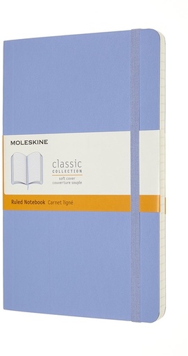 [1422883] Carnet Moleskine large 130x210mm ligné couverture souple bleu hortensia