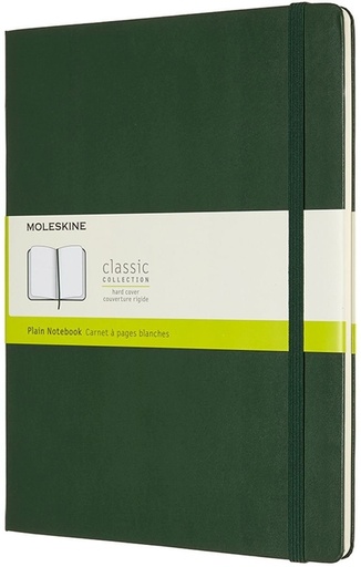 [1422885] Notitieboek Moleskine XL 190x250mm blanco hard cover myrtle green