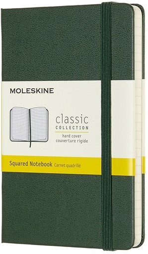 [1422889] Notitieboek Moleskine pocket 90x140mm ruit 5x5mm hard cover myrtle green