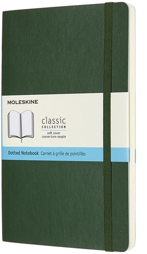 [1422895] Carnet Moleskine large 130x210mm pointillé couverture souple vert myrte